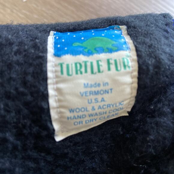 Turtle Fur Hat Unisex S/M Black 100% Wool Fleece Lined Ear Flaps Made USA - Picture 8 of 14